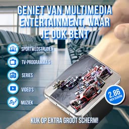 Soundlogic XL Smartwatch Android voor Dames & Heren - Smartwatches - IOS & Android - 16GB Zwart — thumbnail 3