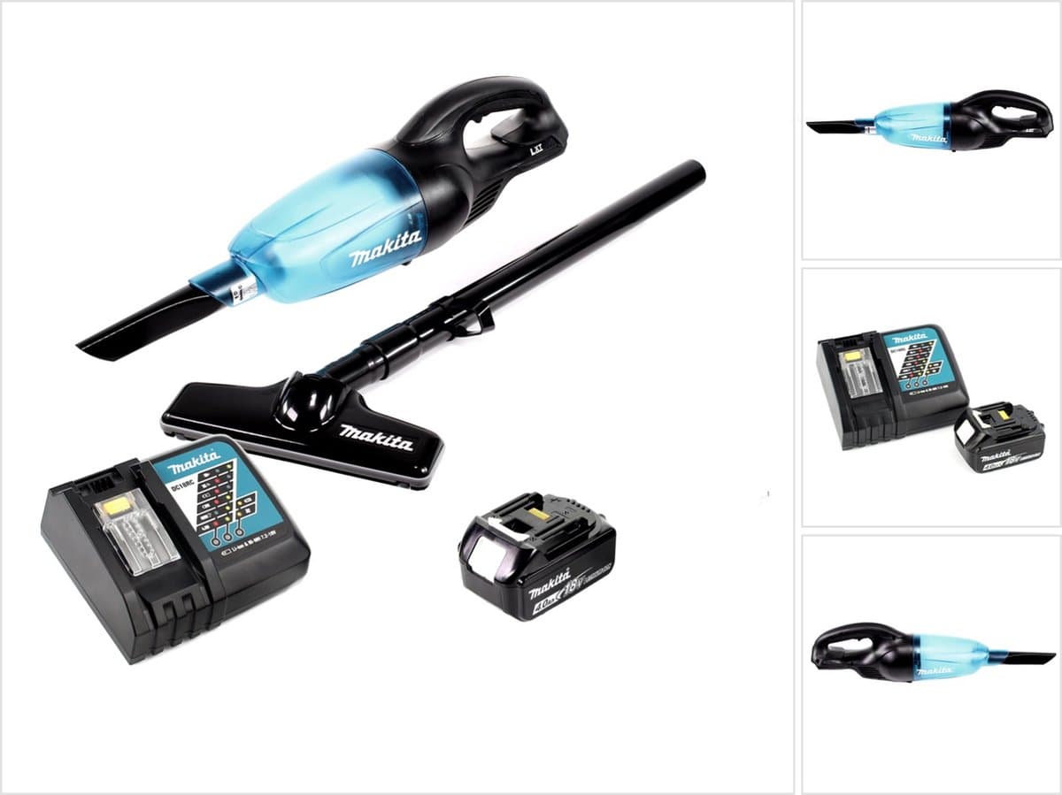 Makita DCL 180 RM1 B accu stofzuiger 18 V zwart + 1x accu 4.0 Ah + lader — afbeelding 1