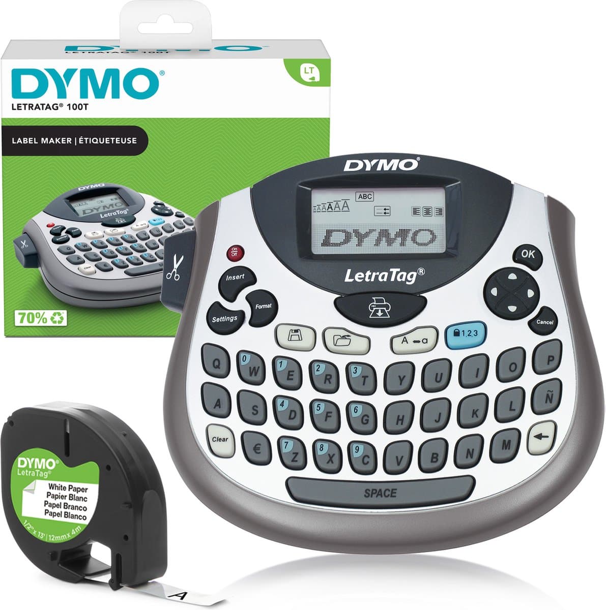 DYMO LetraTag LT-100T Labelprinter Qwerty + tape — afbeelding 1