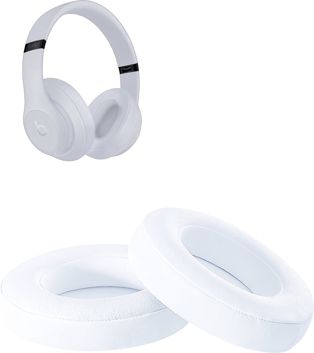 Oorkussens geschikt voor Beats By Dr. Dre Studio 2.0/3.0 wireless - Koptelefoon oorkussens voor Beats Studio wit — afbeelding 1
