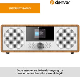 Denver Internet Radio - DAB Radio - FM Radio - CD Speler - Bluetooth - 200W - AUX/USB - MIR270 - Hout — thumbnail 2
