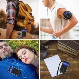 MP3 Speler Digitale Radio - DAB/DAB+ en FM-radio - Draagbare Sportradio - 20 Voorkeurzenders, Klok en Alarm - Zwart Grijs — thumbnail 5