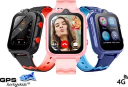 GPSHorlogeKids© - GPS horloge kind - smartwatch kinderen - WhatsApp - 4G videobellen - spatwaterdicht - SOS alarm - Dual Camera - gezichtsherkenning - incl. SIM - DUO Zwart — thumbnail 2