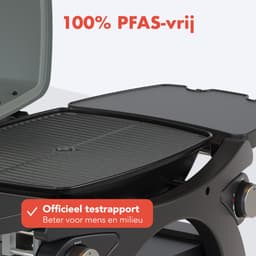 KitchenBrothers Gas BBQ - Tafelmodel Barbecue - Tafelbarbecue - PFAS Vrij - Anti-aanbaklaag - 37x48 cm Grilloppervlak - Vaderdag Cadeau - Zwart — thumbnail 3