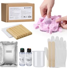 Kristallen baby hand gipsafdruk set met standaard - Leg herinneringen vast met deze 3D gipshand voor je baby - 10 x 10 cm en transparant — thumbnail 1