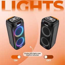 Denver Bluetooth Speaker Party Box - Discolichten - Partybox - Incl. Microfoon - Micro SD / USB / AUX - TSP456 — thumbnail 5