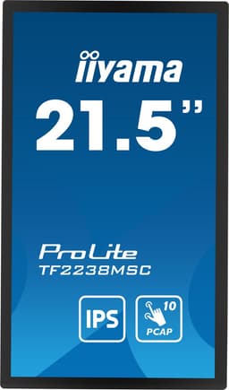 iiyama TF2238MSC-B1 beeldkrant Digitaal A-kaart 55,9 cm (22") LED 600 cd/m² Full HD Zwart Touchscreen — thumbnail 5