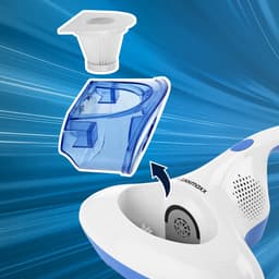 CLEANmaxx mijten handstofzuiger | anti-mijt stofzuiger met UV-C licht | reiniging en desinfectie in één stap | incl. HEPA filter [Blauw] — thumbnail 5