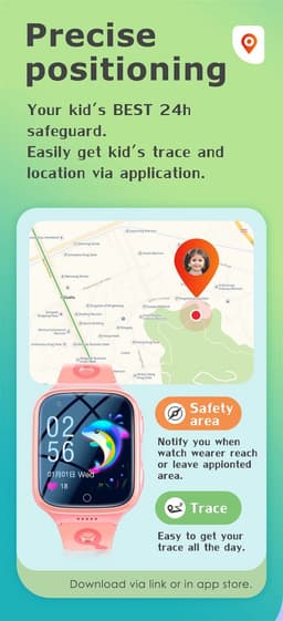 DrPhone ZONE5 – 4G Smartwatch Met Mobiele App Voor Kinderen – GPS Locatie Traceren – Mobiele App – Waterdicht – Hartslagtracking – Slaapmonitoring – Belfunctie - Zwart — thumbnail 5