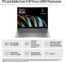 HP ENVY x360 14-fc0675nd Intel Core Ultra 7 155U Hybride (2-in-1) 35,6 cm (14") Touchscreen 3K 32 GB LPDDR5-SDRAM 1 TB SSD Wi-Fi 6E (802.11ax) Windows 11 Home AI PC Blauw — thumbnail 4