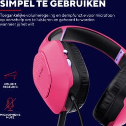 Trust GXT 415P Zirox - Bedrade Gaming Headset - voor PC, PS4, PS5, Xbox & Switch - Stereo - Roze — thumbnail 2