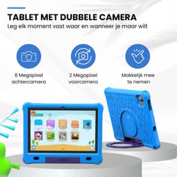Oneiro Kindertablet KIDSPLAY PRO 2.0 10.1 inch BLAUW - Kindertablet vanaf 3 jaar - Ouder Control App - Beschermhoes - Android 12 – 6000 Mah Batterij — thumbnail 4