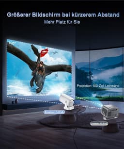 Mini Beamer 4K Ondersteuning – WiFi 6 – Bluetooth 5.4 – Autofocus – Full HD 1080p – Draaibaar 270° — thumbnail 5