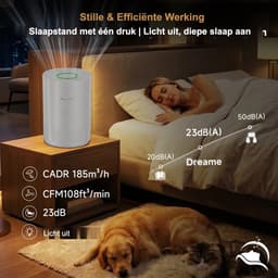 Marqs Luchtzuiveraar - Luchtreiniger - Luchtreinigers met H13 HEPA filter - Wit - 25 DB - 40m2 - Wifi - Kinderslot - Energiezuinig — thumbnail 2