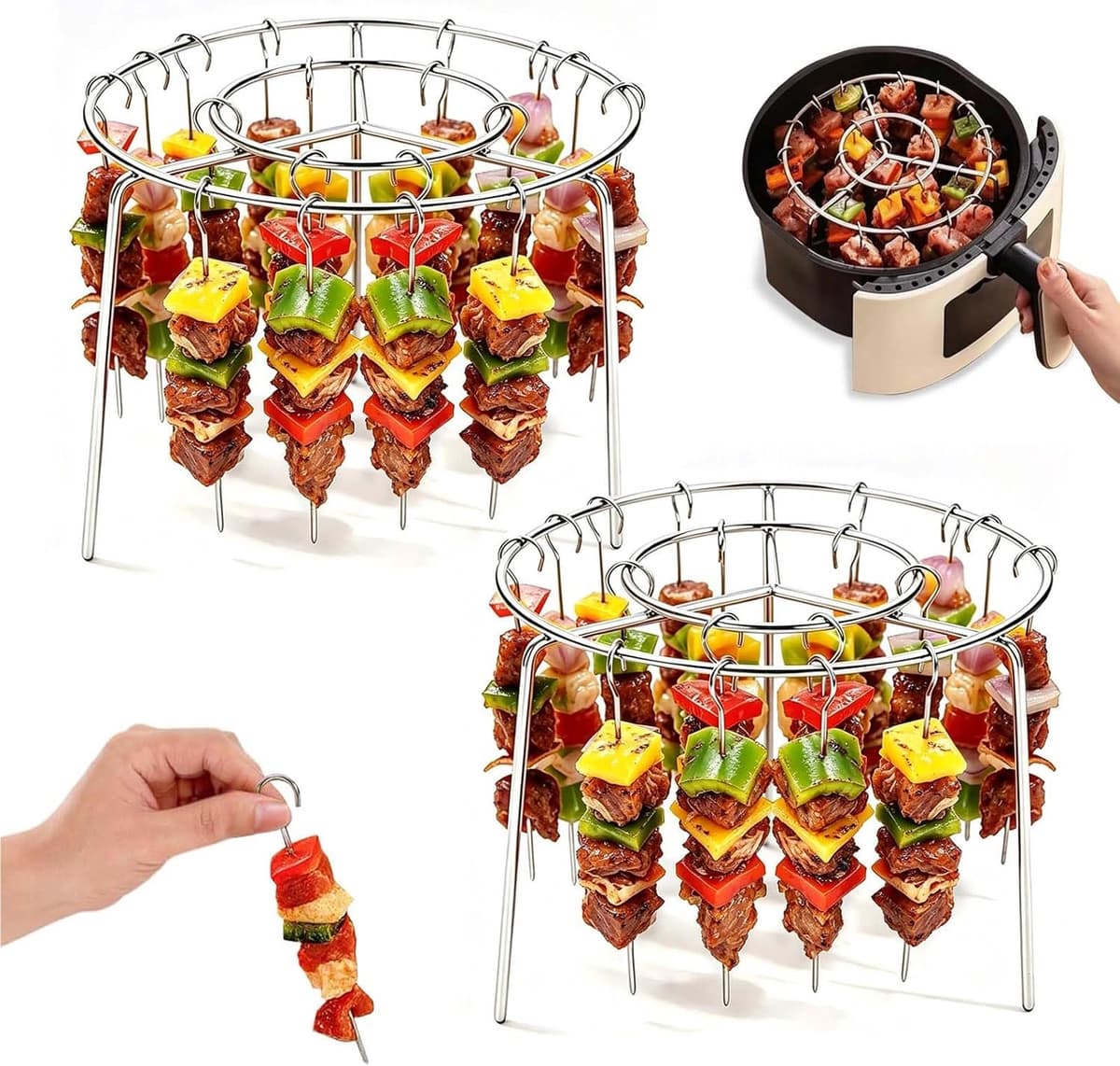 Set van 2 luchtfriteuse grillframe, 16 cm rond heteluchtfriteuse frame — afbeelding 1