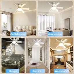 Plafondventilator met lamp - Ventilatorlamp - Comfort in huis - Instelbare lichtkleur - 52CM - Wit — thumbnail 3