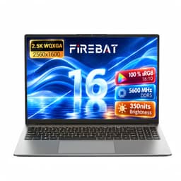 Firebat U6B Windows laptops - Gaming Lapto - 16 inch 2.5K IPS laptop - AMD Ryzen™ 7 H255 - 120Hz - 16GB DDR5 RAM - 512GB SSD - Windows 11 - Aluminium bovenklep - Stevige behuizing - Draagbaar — thumbnail 1