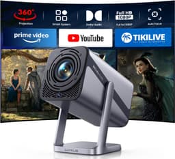 Mini Beamer 600 ANSI Lumen - Full HD 1080P Resolutie - Bluetooth En HDMI Aansluiting - Draagbaar - Voor Thuisbioscoop En Presentaties — thumbnail 1
