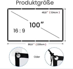 Opvouwbaar beamerdoek - 16:9 HD voor thuis, kantoor en school (255 cm) — thumbnail 3