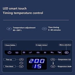 Smart LCD Touch Luchtfriteuse 6,5L Thuiskeuken, Blauw — thumbnail 4