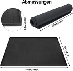 48 x 30 cm, zwart, siliconen, antislip, droogmat voor koffiemachine — thumbnail 2