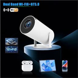 Pro Mini beamer 1080p ondersteuning 4K decoder met wifi en bluetooth, draagbare thuisbioscoopprojector, HDMI USB, wit — thumbnail 5