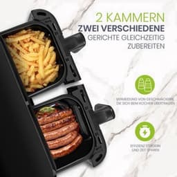 Heteluchtfriteuse - Dubbele Mand - 2400 W - 10L Capaciteit - LED Touchscreen - Gezond Koken — thumbnail 1