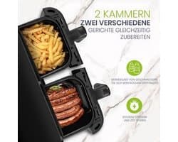 Heteluchtfriteuse - Dubbele Mand - 2400 W - 10L Capaciteit - LED Touchscreen - Gezond Koken