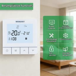Digitale touch-thermostaat voor vloerverwarming met water (3 A), compatibel met ronde behuizing van 60 mm, programmeerbaar, bediening van actuators en ventielen, 230 V AC, niet geschikt — thumbnail 5