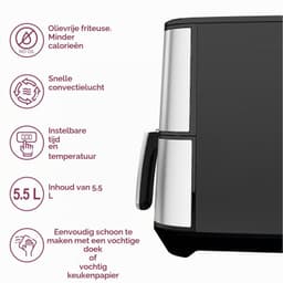 Digitale luchtfriteuse, 5,5 liter, 1800 W, geborsteld staal, AF-1800 — thumbnail 3