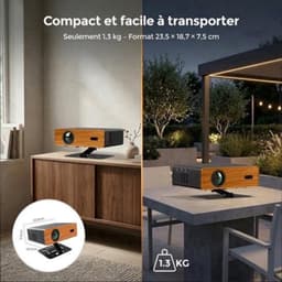 Beamer Draagbaar - 1080P Full HD 450 ANSI Lumen - Dolby Audio 5W - WiFi 6 Bluetooth 5.1 - Voor Thuisbioscoop Gaming Presentaties — thumbnail 4