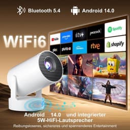 Draagbare Beamer En Mini Projector - 12000 Lumen - 1280 x 720 Resolutie - LCD - Wit - Voor Thuisbioscoop — thumbnail 4