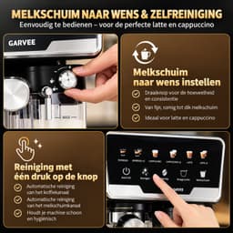 DayeLabel Koffiemachine – Koffiezetapparaat - Volautomatische Espressomachine - Cappuccino - Latte Macchiato – Melkopschuimer — thumbnail 4