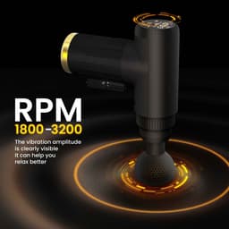 Casa Living Massage Gun - Massage Apparaat - 10 Snelheden - 6 Massagekoppen - USB Oplaadbaar - Diepe Spierontspanning - Zwart — thumbnail 5