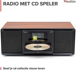 DAB radio - Audizio Palmi - Radio met cd speler - Bluetooth radio - FM, DAB+ en USB - Houtlook — thumbnail 4