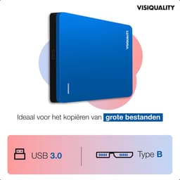 Externe Harde Schijf - Opslagapparaat - Bestanden Opslaan - Schokbestendige Aluminium Behuizing - 1TB Capaciteit - Modern Blauw — thumbnail 4