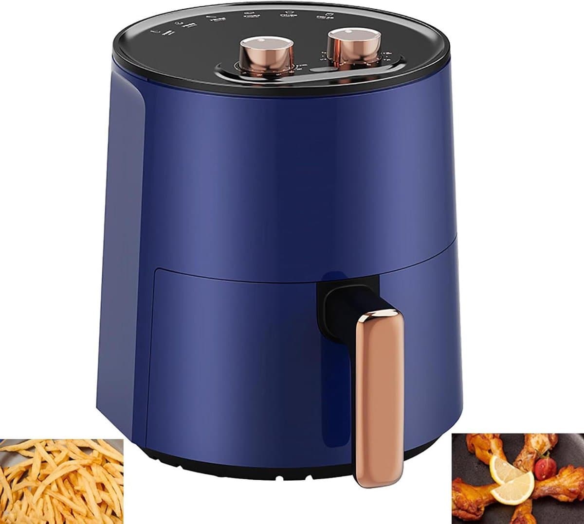 Airfryer Oven - Hetelucht Friteuse - Gezond Koken - Intelligente Temperatuurregeling - 4.5 Liter - Blauw — afbeelding 1
