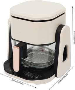 Heteluchtfriteuse - Airfryer Frituurpan - Gezond Koken - LCD Touchscreen - 45 Liter - Wit — thumbnail 4