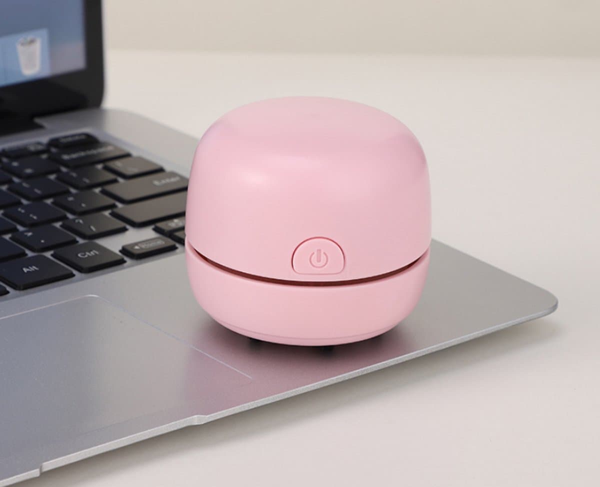 Mini Tafelstofzuiger Roze USB Oplaadbaar, Draagbare Bureaustofzuiger voor Gumrestjes, Stof, Kruimels, Computertoetsenborden en Autoreiniging — afbeelding 1