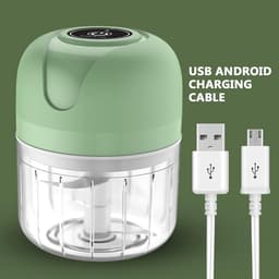 Eiersnijder hakmolen - Groen - 250 ml - Elektrische Mini Keukenmachine met 6 Messen - Voor Thuis en Camping — thumbnail 5