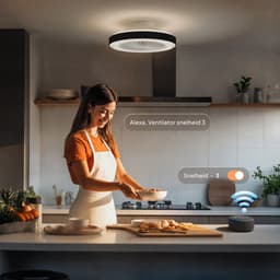 Avacy Plafondventilator met Verlichting - Plafondlamp Ventilator - Plafonniere - LED RGBW - Tuya Wifi Smart - Afstandsbediening - ⌀ 50cm - Zwart — thumbnail 4