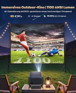 Smart Beamer Full HD 1080p met Google TV – Autofocus – WiFi 6 – Bluetooth 5.4 – 30W Audio – 360° Draaibaar — thumbnail 3