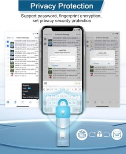 USB Flash Drive - Geheugenstick Telefoon - Foto Opslag - Snelle Data Transfer - 256GB - Blauw — thumbnail 4