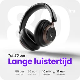 Over Ear Koptelefoon Draadloos - Draadloze Headset met Microfoon - Bluetooth 6.0 - 60 Uur Batterij - Inklapbaar - Active noice cancelling (ANC) Kristalheldere Gesprekken - Bluetooth Headset - hoofdtelefoon - Zwart — thumbnail 3