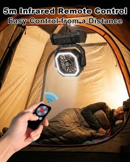 Camping ventilator oplaadbaar – 20000 mAh ventilator met LED lamp – stil – afstandsbediening – 4 standen — thumbnail 5