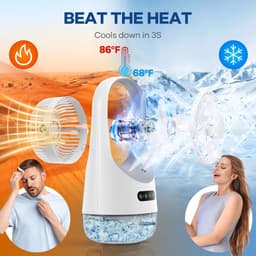 Draagbare airconditioners - draagbare luchtkoeler met 120° autorotatie, luchtkoeler met 7-kleuren nachtlampje en Force 3 winden, airconditioner met kantoor, slaapkamer, kamer, huis en camping — thumbnail 5