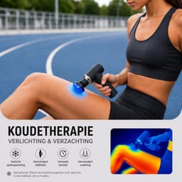 Professionele Massage Gun Met Verlengde Greep - Massage Apparaat - Massage Pistool - Warmte En Koude - 6 Massagekoppen - 6 Snelheden - USB-C - Bereik Rug Nek Schouders & Benen moeiteloost — thumbnail 4