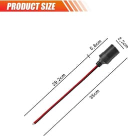 Thijox - 2 stuks 12V-24V Sigarettenaansteker Stopcontact met 35 cm Kabel voor Auto, Vrachtwagen, Camper en GPS Dashcam Lader — thumbnail 5