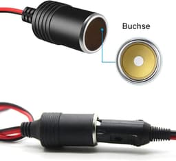 Thijox - 2 stuks 12V-24V Sigarettenaansteker Stopcontact met 35 cm Kabel voor Auto, Vrachtwagen, Camper en GPS Dashcam Lader — thumbnail 2