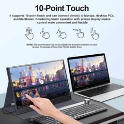 VidaStore schermuitbreiding 15 inch - Extra laptop beeldscherm - Portable monitor - Touchscreen - Standaard/beschermflap - 15 inch — thumbnail 5